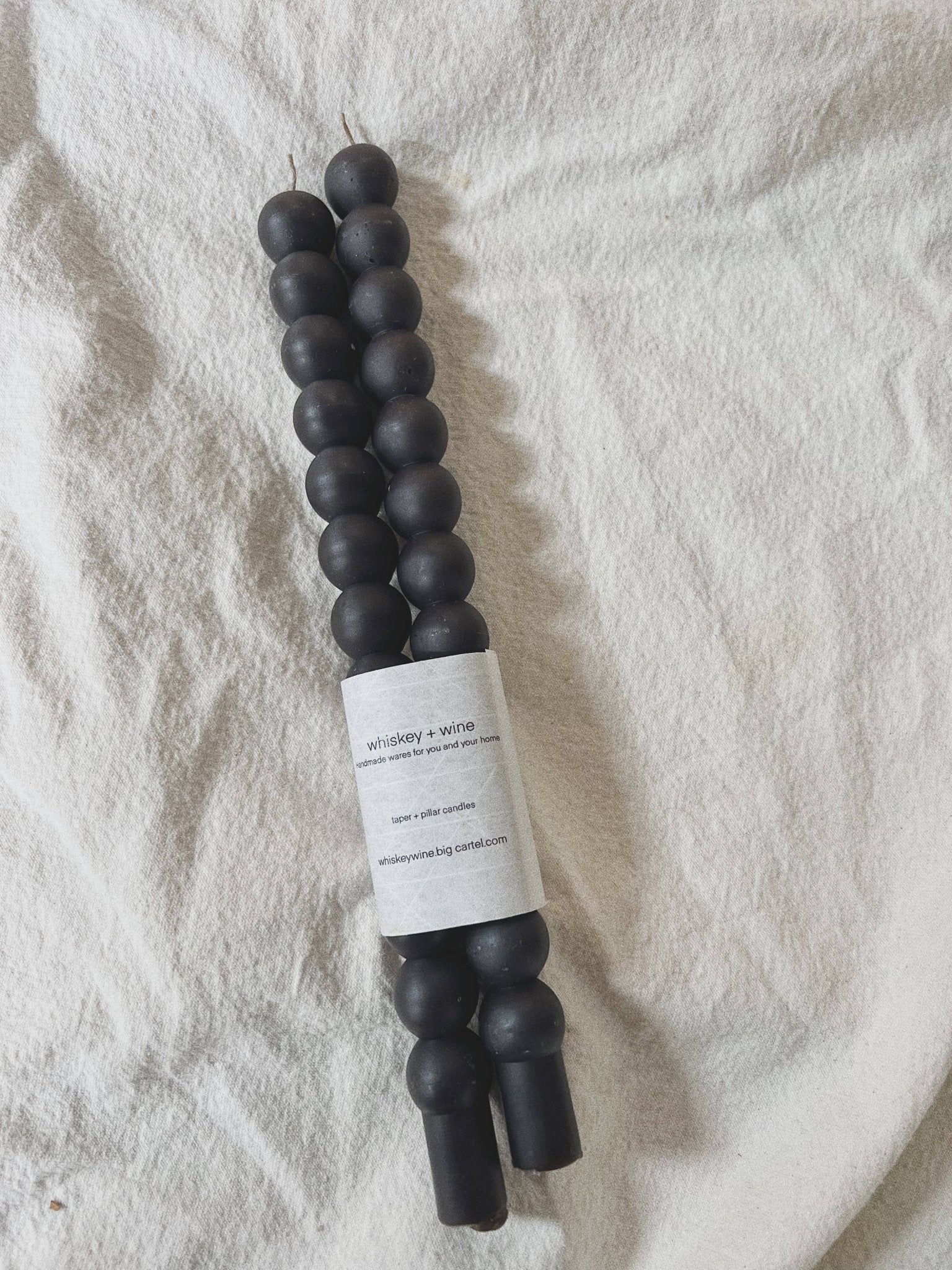 Bauble Taper Candle in Black - Set of Two - HER Home Design Boutique